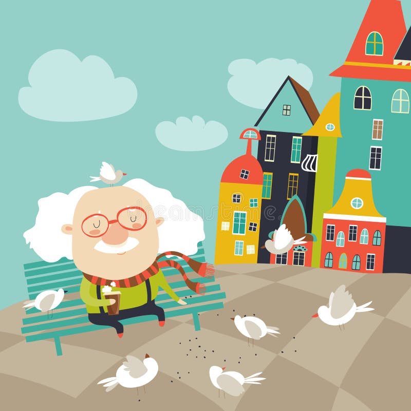 Birds Feeding Old People Stock Illustrations 34 Birds Feeding Old People Stock Illustrations