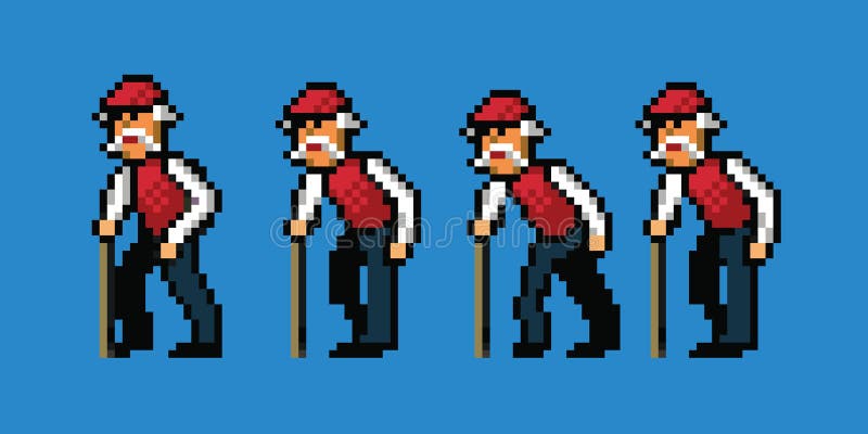 Old Man Pixel Art Style Walking Cycle Animation Stock Vector - Illustration of walk, grumpy: 113042603 Old Man Pixel Art Style Walking Cycle Animation Stock Vector - Illustration of walk, grumpy: 113042603