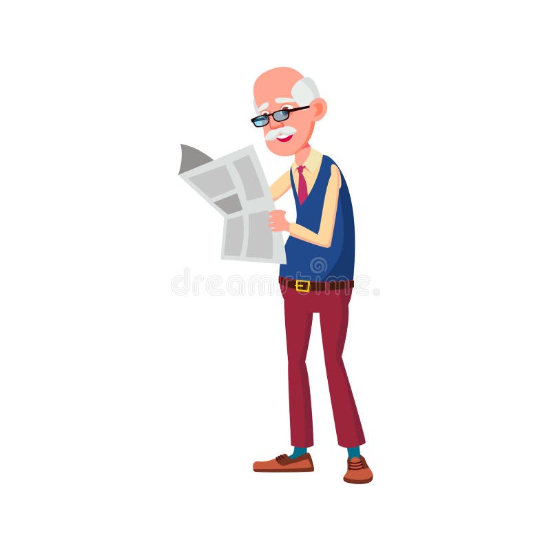 cartoon reading newspaper