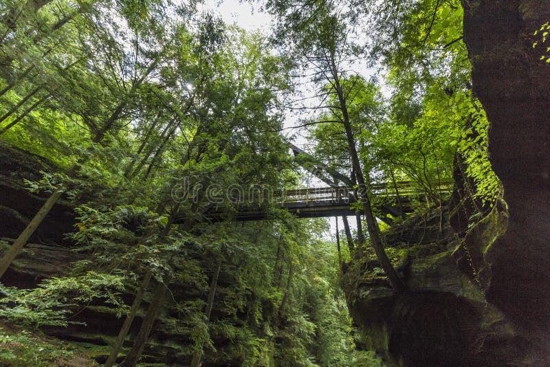 Old Man S Cave in Summer, Hocking Hills State Park, Ohio Stock Photo