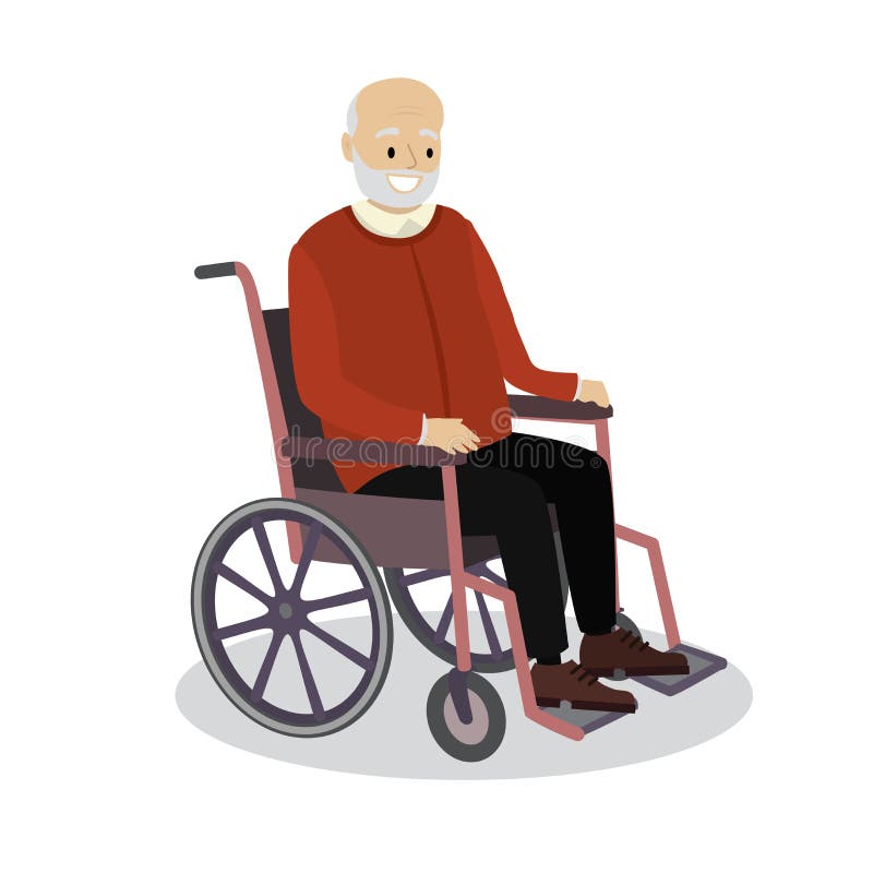 Old Man Cartoon Wheelchair Stock Illustrations 458 Old Man