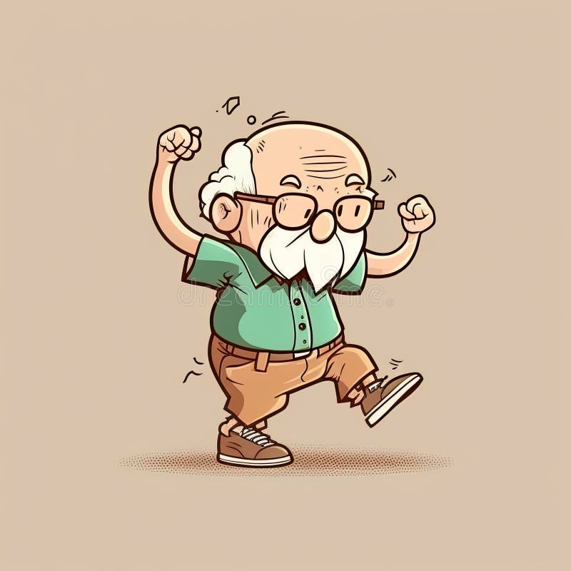Old Man Dancing Clipart Icons
