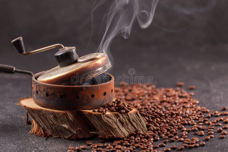 Old Manual Mill for Roasting Coffee Beans Stock Image Image of