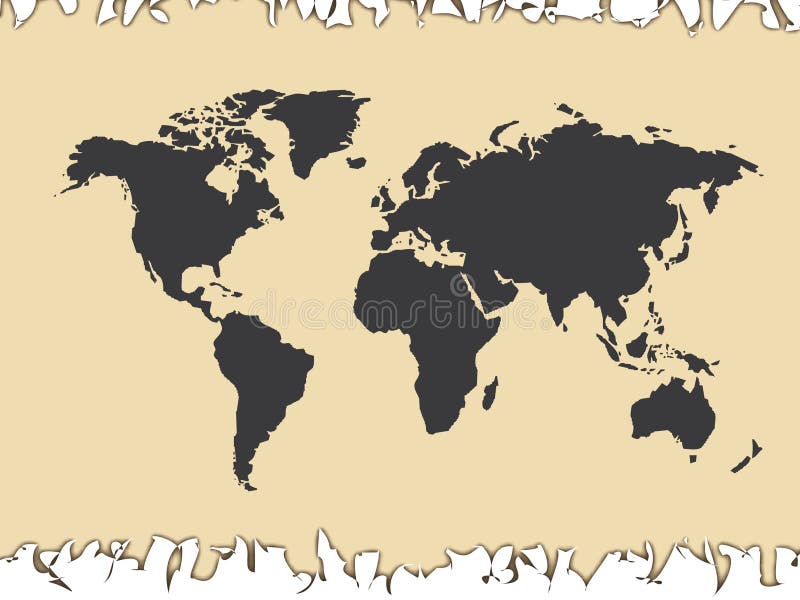Old pirate map. ragged paper. India geographical vectors