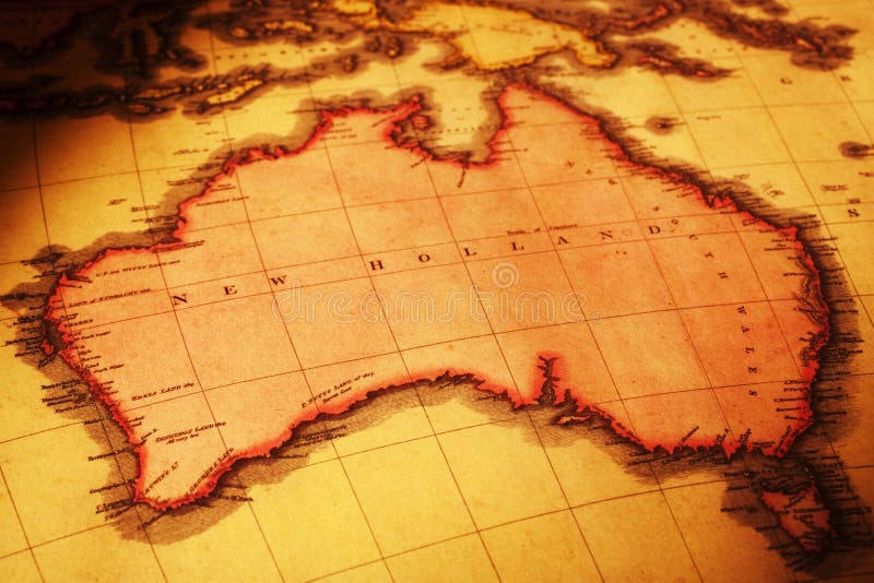 Old Map of Australia stock photo. Image of orange, cartography - 25087116