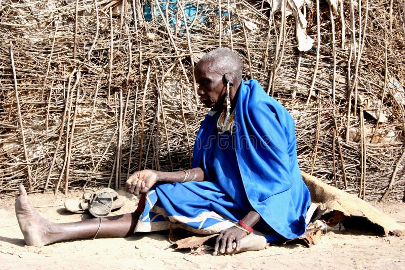 Old masai woman stock image