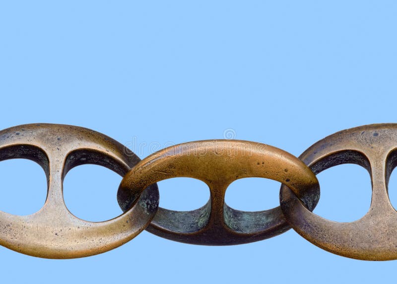Old Massive Bronze Chain, Isolated Stock Image Image of metal, text