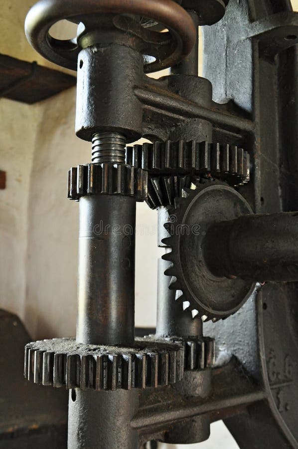 Old mechanism metal gears