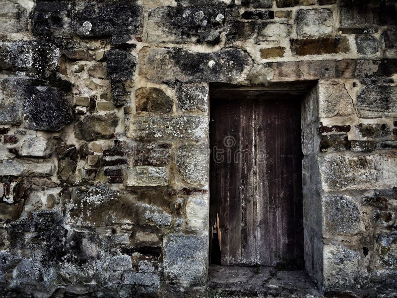 Old Medieval Abbey Wall with Gate Stock Image - Image of detail ...
