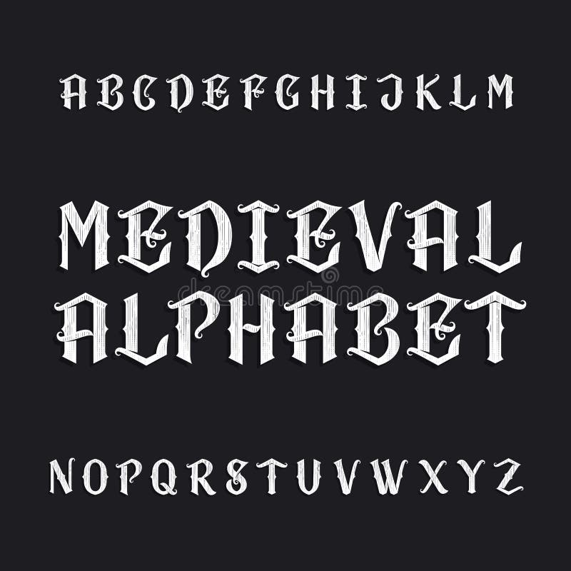 Old Medieval Alphabet Vector Font Stock Vector Illustration Of