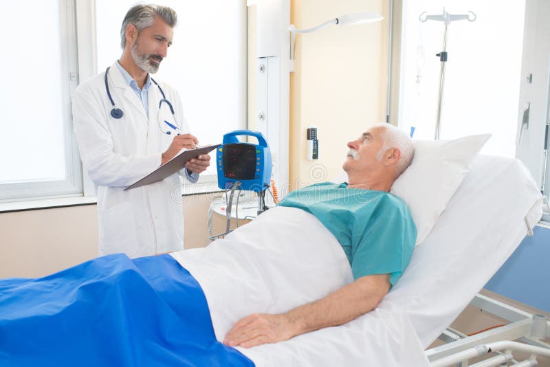 Old man in hospital bed stock image. Image of operation 118897469