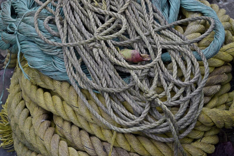 Messy Braided Ropes of Fishing Tackle Stock Photo - Image of abstract,  closeup: 262254784