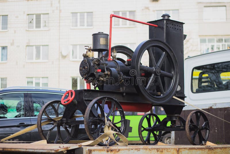 old metal construction with wheels stock photo old metal construction with wheels stock photo