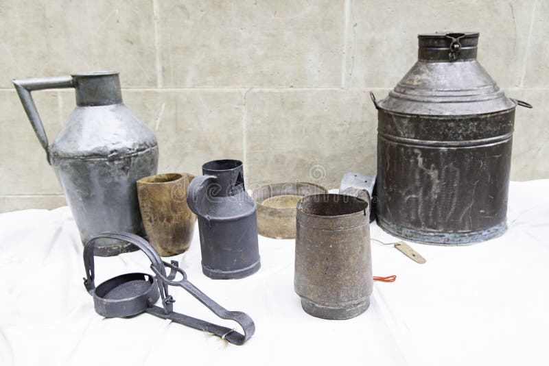 Old metal containers stock photo. Image of handles, milk 51284024