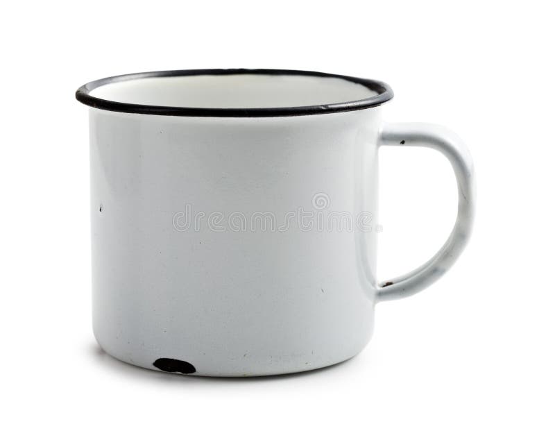 Old metal mug stock image. Image of drink, background 34850909