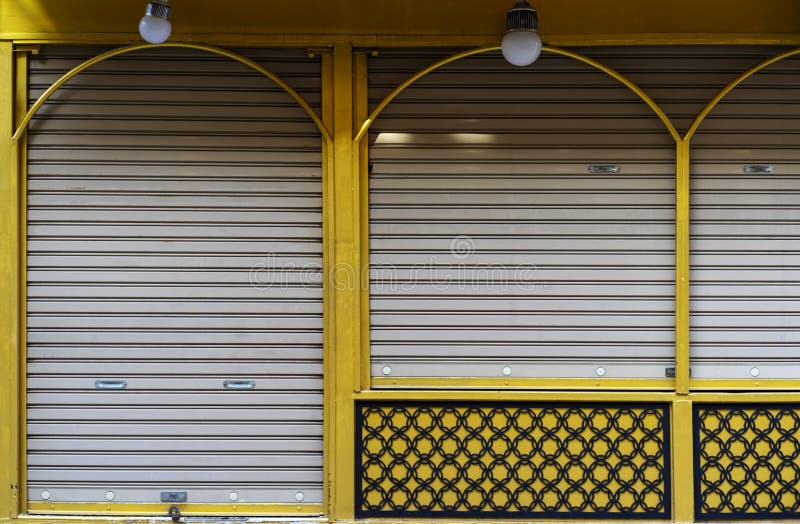 Old Metal Roller Door Background Photo Stock Image - Image of frame