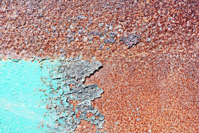 Old Metal Surfaces Covered with Rust and Paint Residue. Rust Patterns