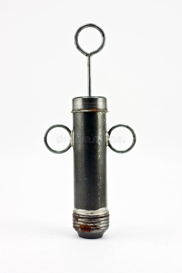 Old metal syringe