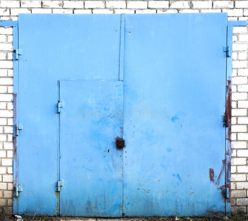 Old metal warehouse door stock image. Image of colored - 70352309