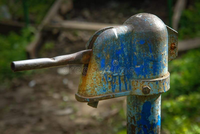 Old Metal Water Pump on Russian Slum Village. Stock Photo - Image of ...