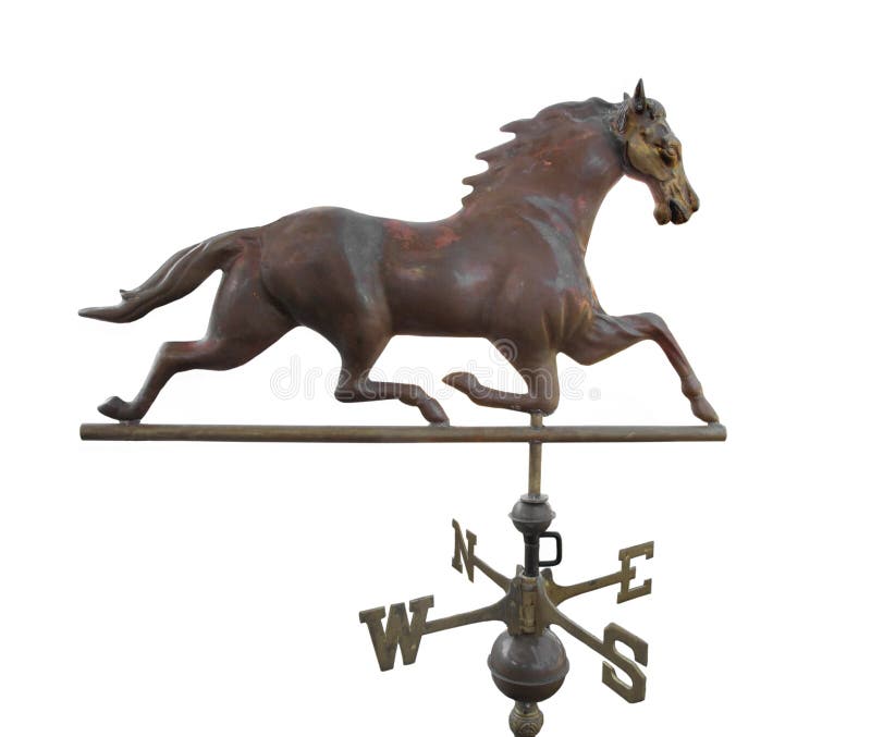 Old Metal Weather Vane With A Horse Isolated. Stock Photo Image 25740924