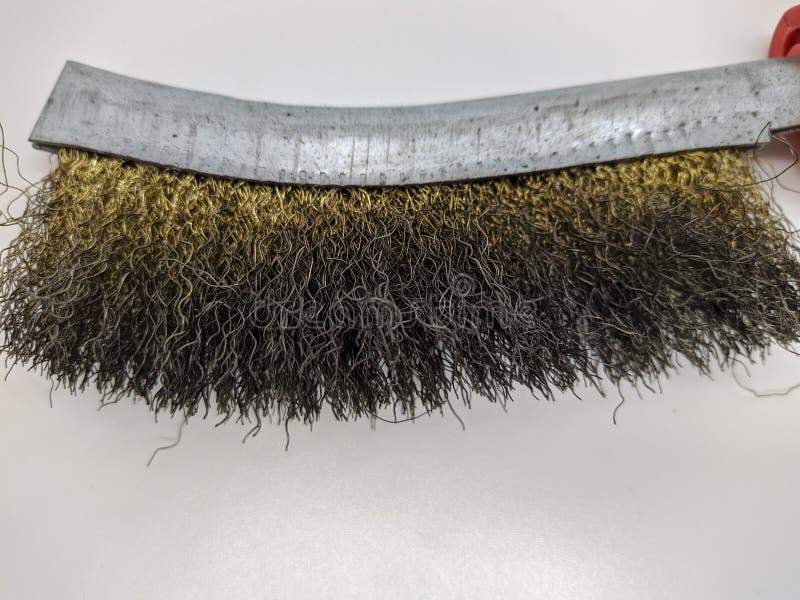Old Metal Wire Brush for Cleaning on a White Background. Wire Brush for
