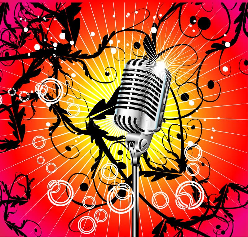 Old Microphone Music Background Stock Vector Illustration of jazz