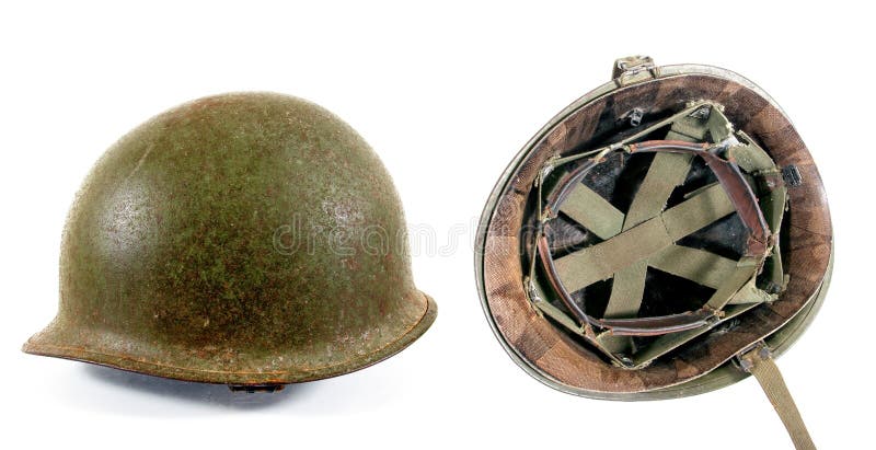Old Military Helmet Isolated on White. Two old rusty military metal helmet isolated stock photography Old Military Helmet Isolated on White. Two old rusty military metal helmet isolated stock photography