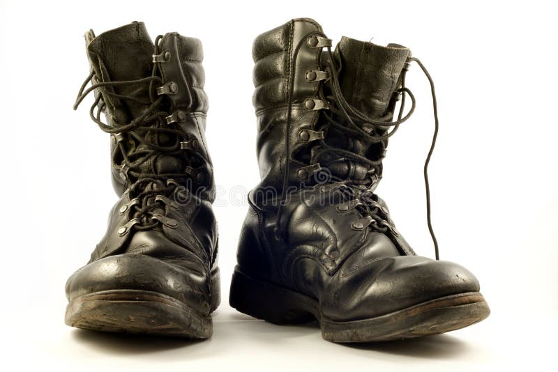 Combat boots stock image. Image of black, rangers, used - 12327443