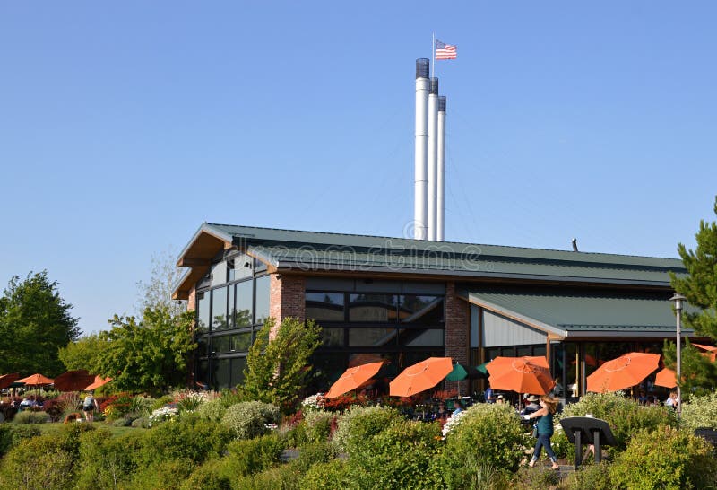 Old Mill District in Summer at the Deschutes River in the City of Bend