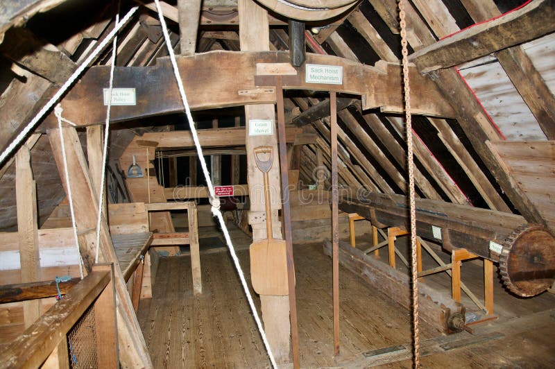 Timber interior of the mill