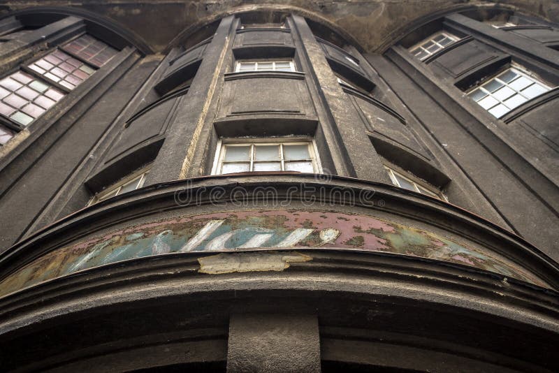 The old modernistic building in the center of Bratislava bottom