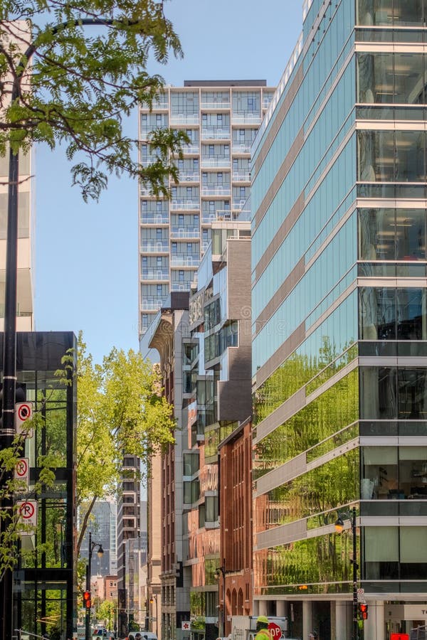 Old Montreal street view with historical buildings royalty free stock photo