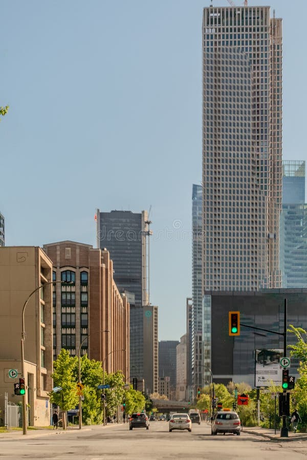 Old Montreal street view with historical buildings royalty free stock photo
