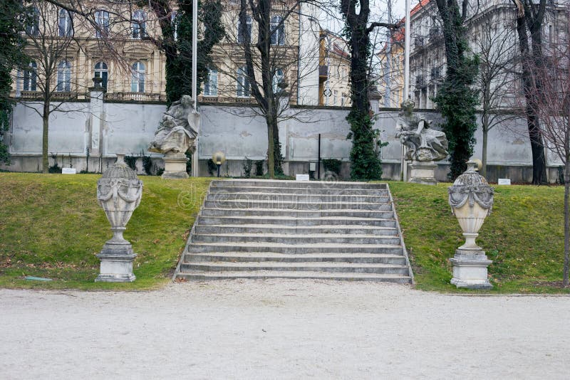 Old monument in the center of the European city of Bratislava