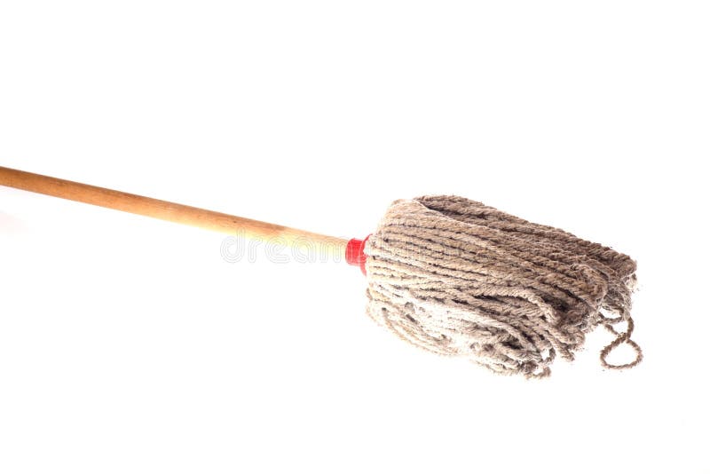 Large Mop Upside Down Isolated on White Stock Image Image of isolated