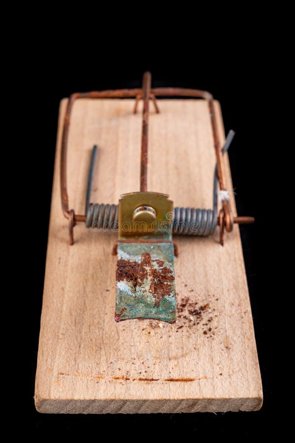 One Old Dirty Wood Mouse Trap Stock Photo 2043474320