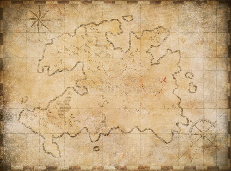 Aged Pirates Treasure Map Background Stock Illustrations 147
