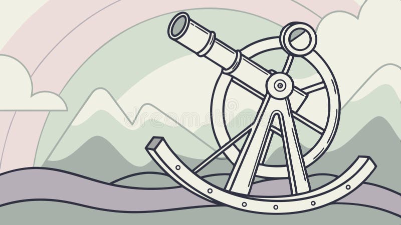 Old Navigational Instrument, Abstract Patterns Vector, vector design Generative AI. A detailed vector illustration of an ancient navigational instrument, like a sextant, set against an abstract background with subtle patterns. This design evokes historical exploration and precision. Ideal for educational content, maritime history, and conceptual digital art, vector design Generative AI