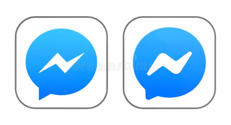 Old and New icons of Facebook Messenger