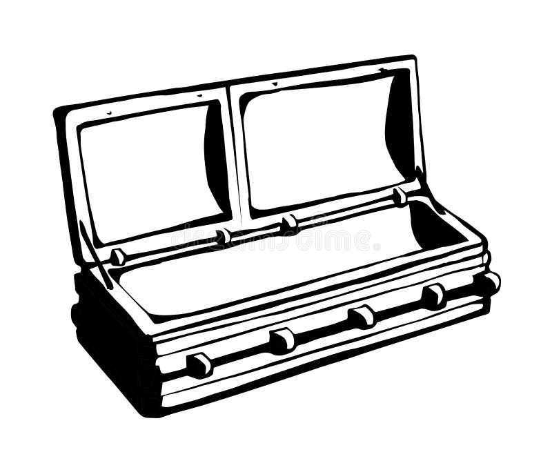 open coffin drawing