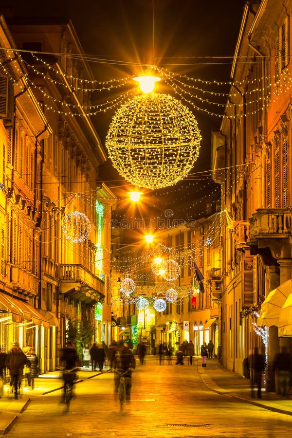 Old Night Street in Reggio Emilia Editorial Stock Photo - Image of ...