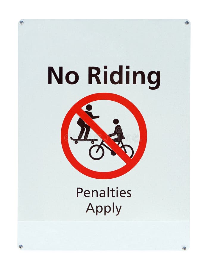 Old no riding road sign stock image. Image of isolated - 21718739