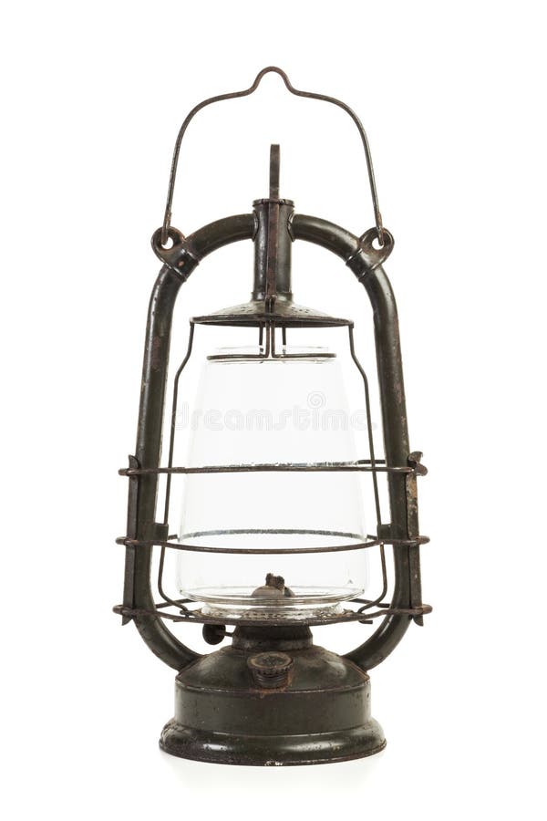 Old oil lamp isolated