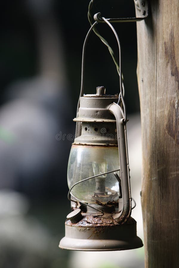 Old Oil Lamp with a Light Bulb Stock Photo Image of lamp, bright 7478256