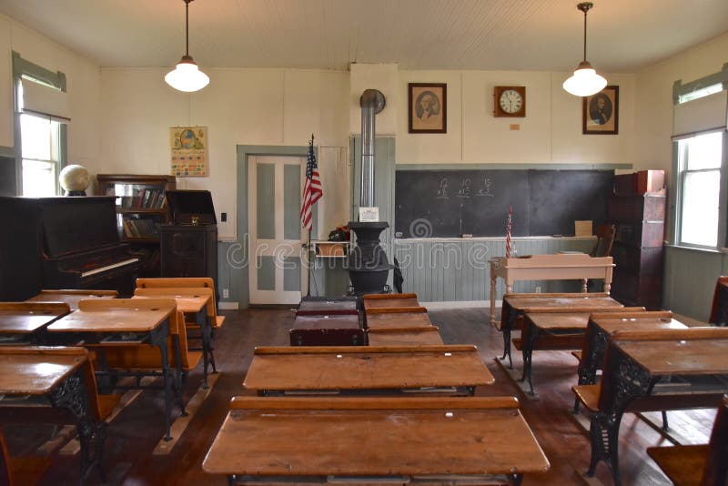 Old one room schoolhouse interior