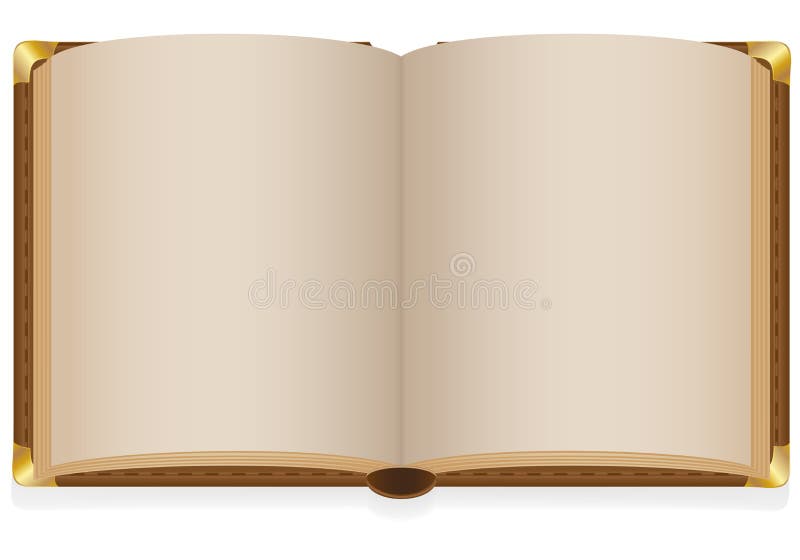 Old open book with blank sheets royalty free illustration