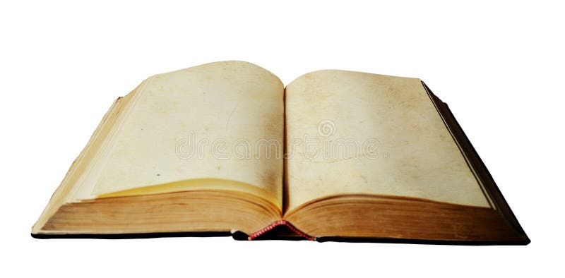 Old Open Book with Empty Pages Stock Image - Image of background,  isolation: 118507651