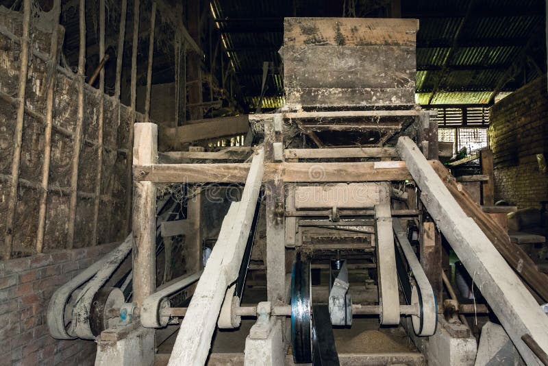 Old village rice mill stock photo. Image of brown, asia 30935286