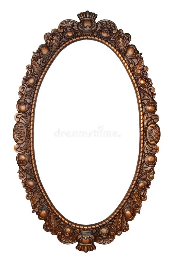 Old oval bronze frame stock image. Image of museum, photographic 17925357